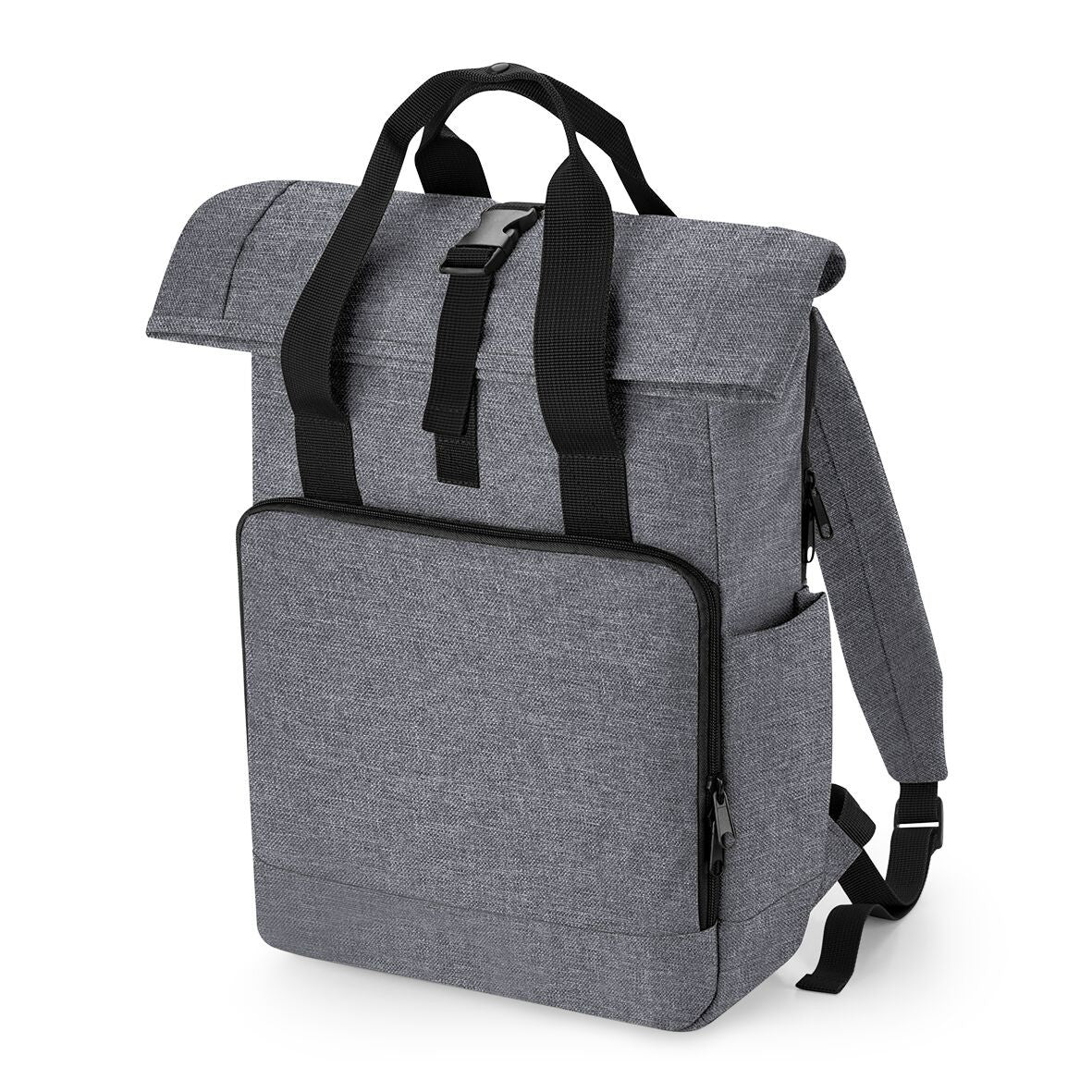 Recycled Twin Handle Roll-Top Laptop Backpack | GREY MARL