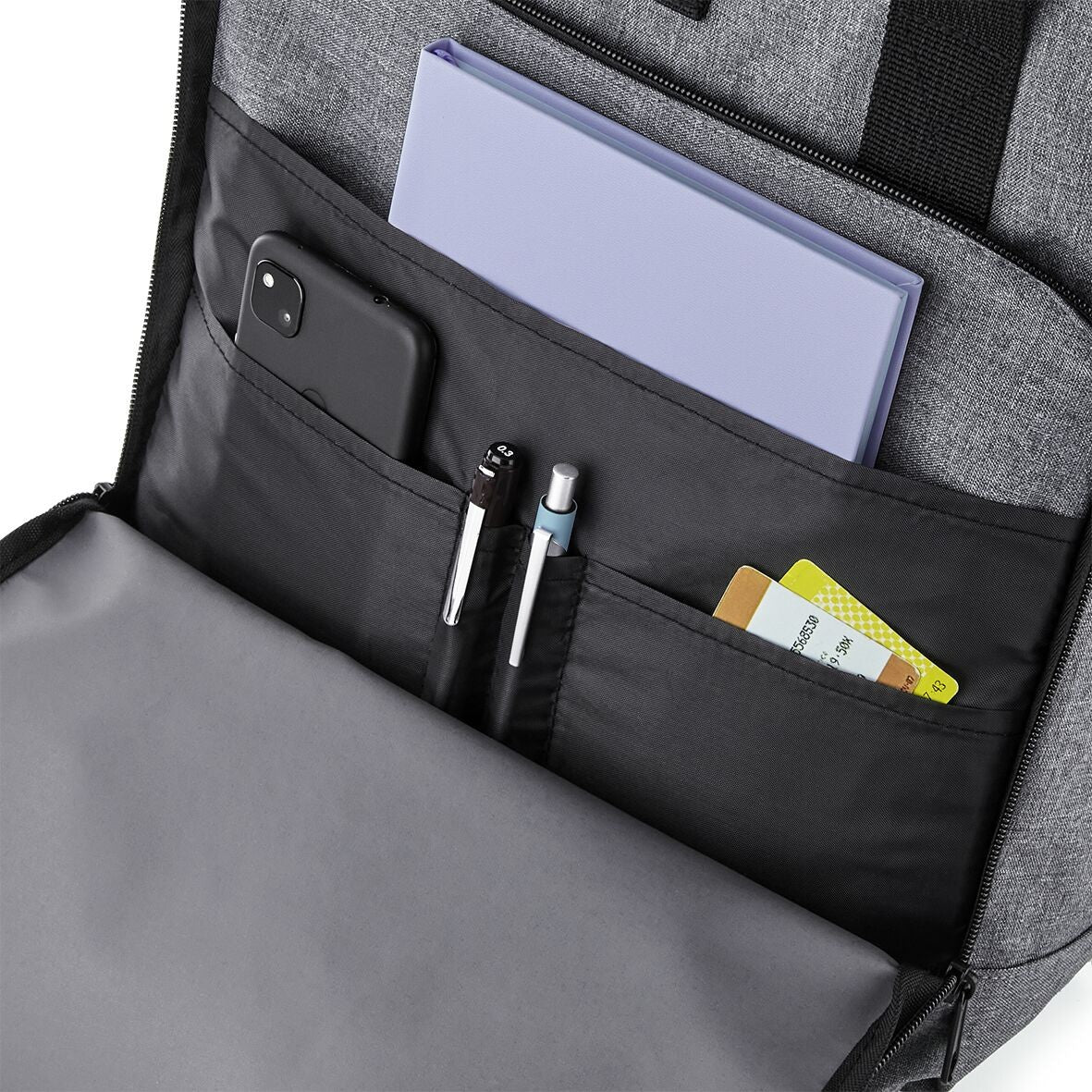 Recycled Twin Handle Roll-Top Laptop Backpack | GREY MARL