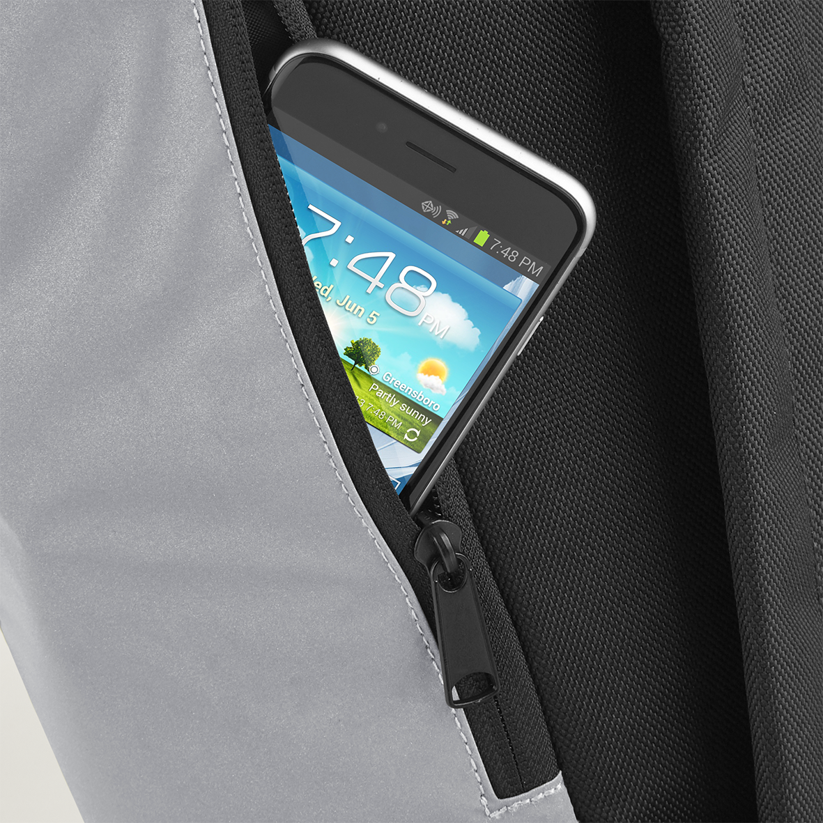 Reflective Roll-Top Backpack | SILVER REFLECTIVE