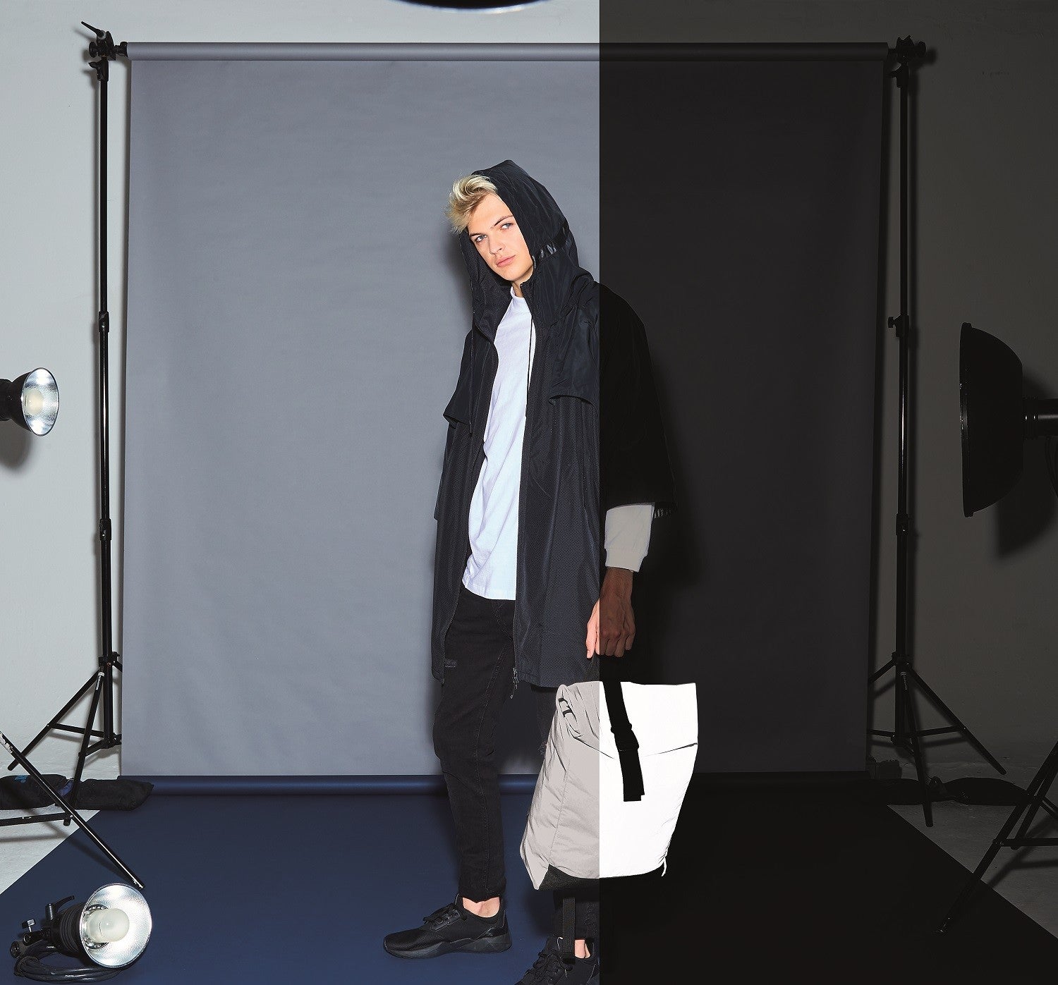 Reflective Roll-Top Backpack | BLACK REFLECTIVE