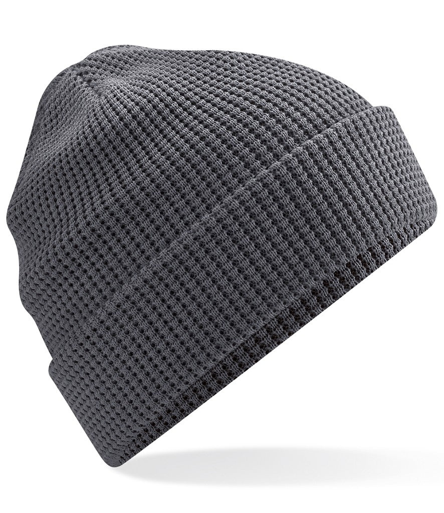 Organic Cotton Waffle Beanie | GRAPHITE GREY