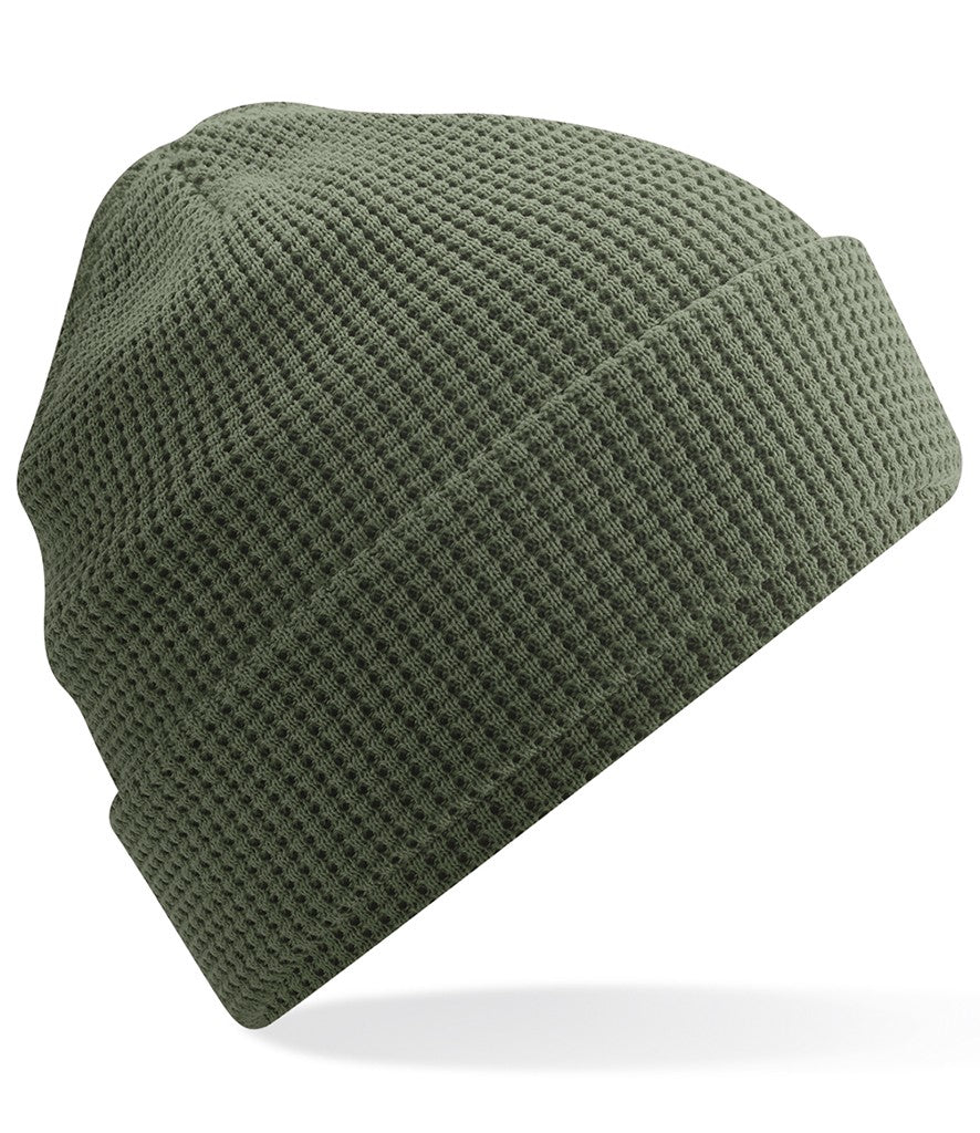 Organic Cotton Waffle Beanie | OLIVE GREEN