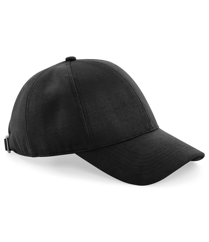 Faux Suede 6 Panel Cap | BLACK