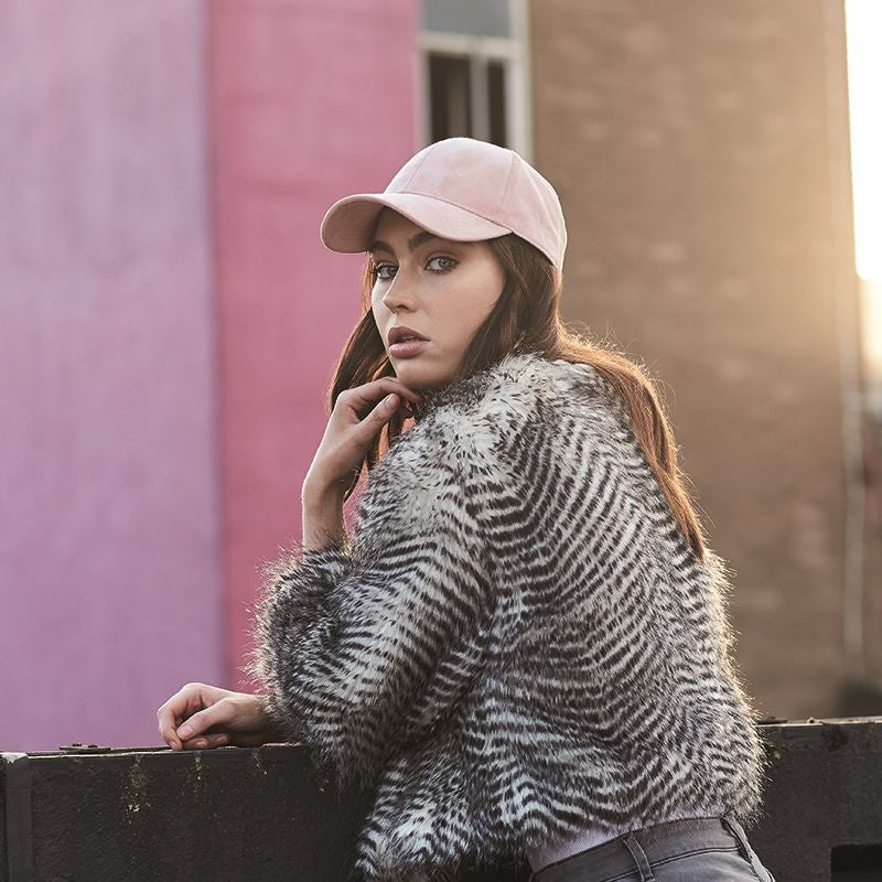 Faux Suede 6 Panel Cap | DUSKY PINK