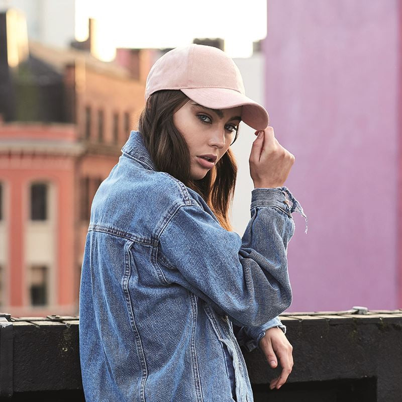 Faux Suede 6 Panel Cap | LIGHT GREY