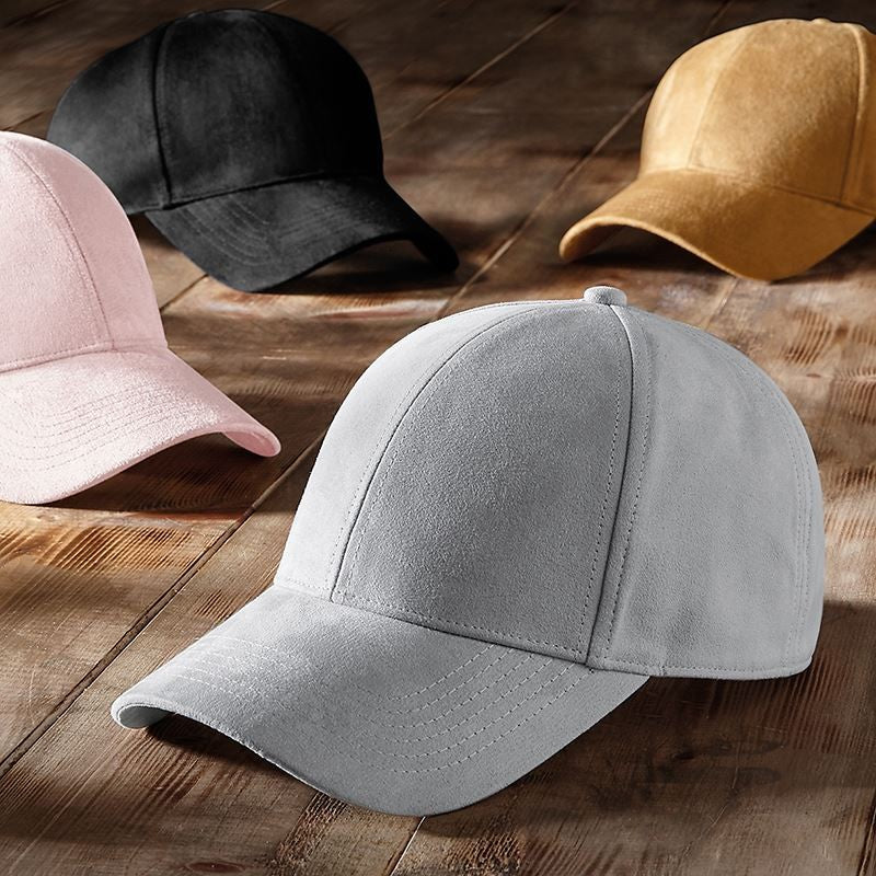Faux Suede 6 Panel Cap | LIGHT GREY