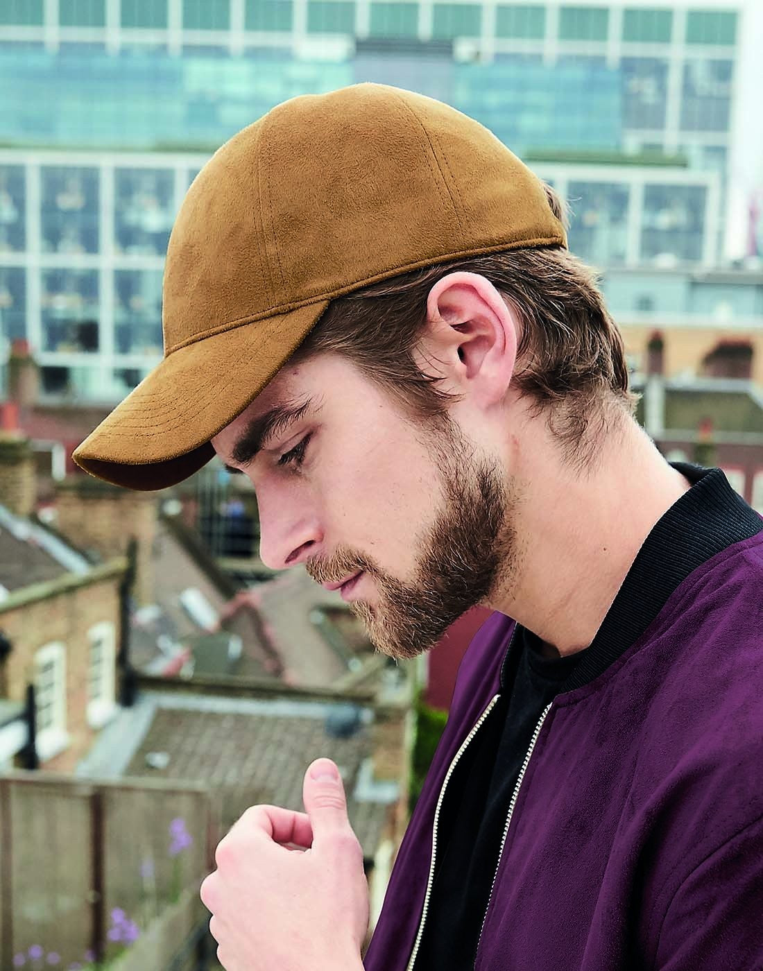 Faux Suede 6 Panel Cap | LIGHT GREY