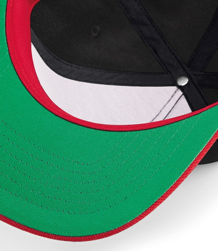 Original Flat Peak Snapback | WHITE/BLACK (GREEN UNDERPEAK)