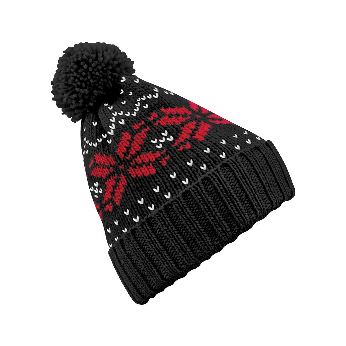 Fair Isle Snowstar Beanie | BLACK/CLASSIC RED/WHITE