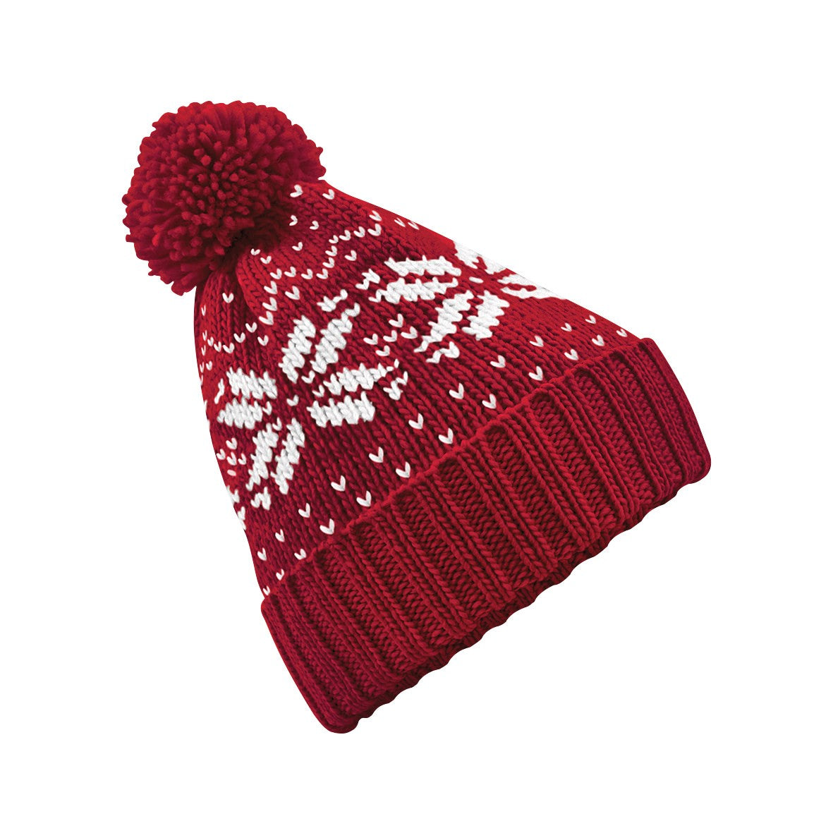 Fair Isle Snowstar Beanie | CLASSIC RED/WHITE