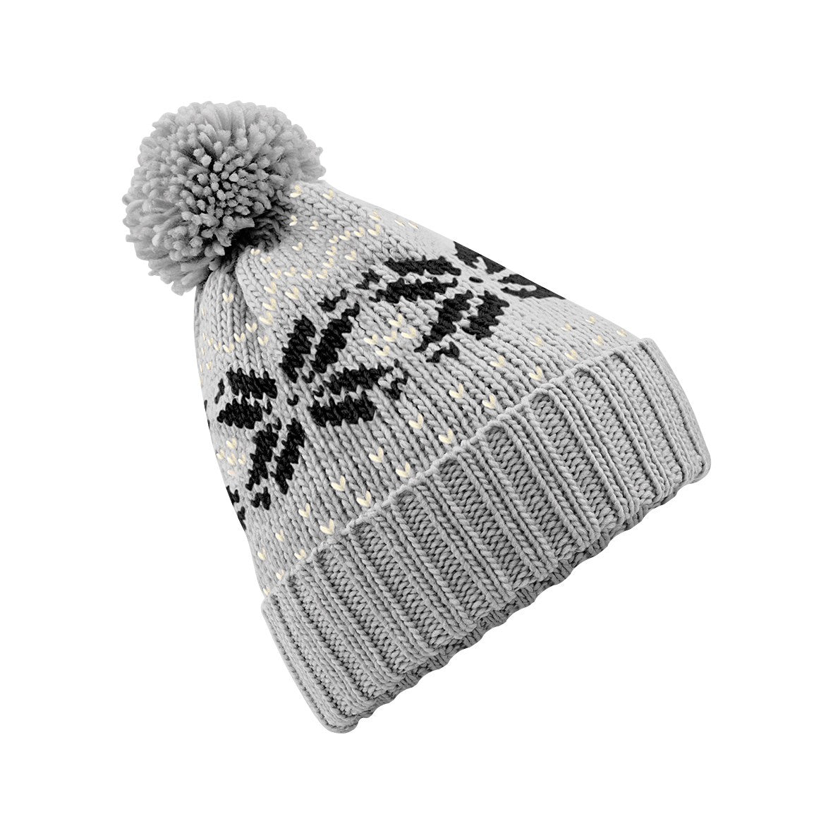 Fair Isle Snowstar Beanie | LIGHT GREY/BLACK/OFF WHITE