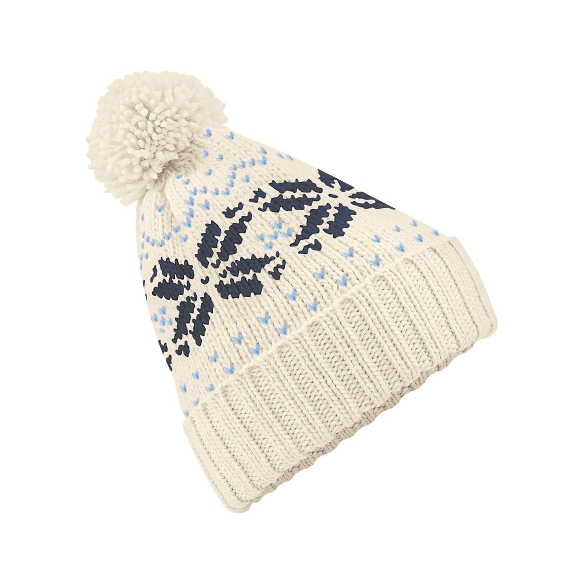 Fair Isle Snowstar Beanie | OFF WHITE/FRENCH NAVY/SKY BLUE
