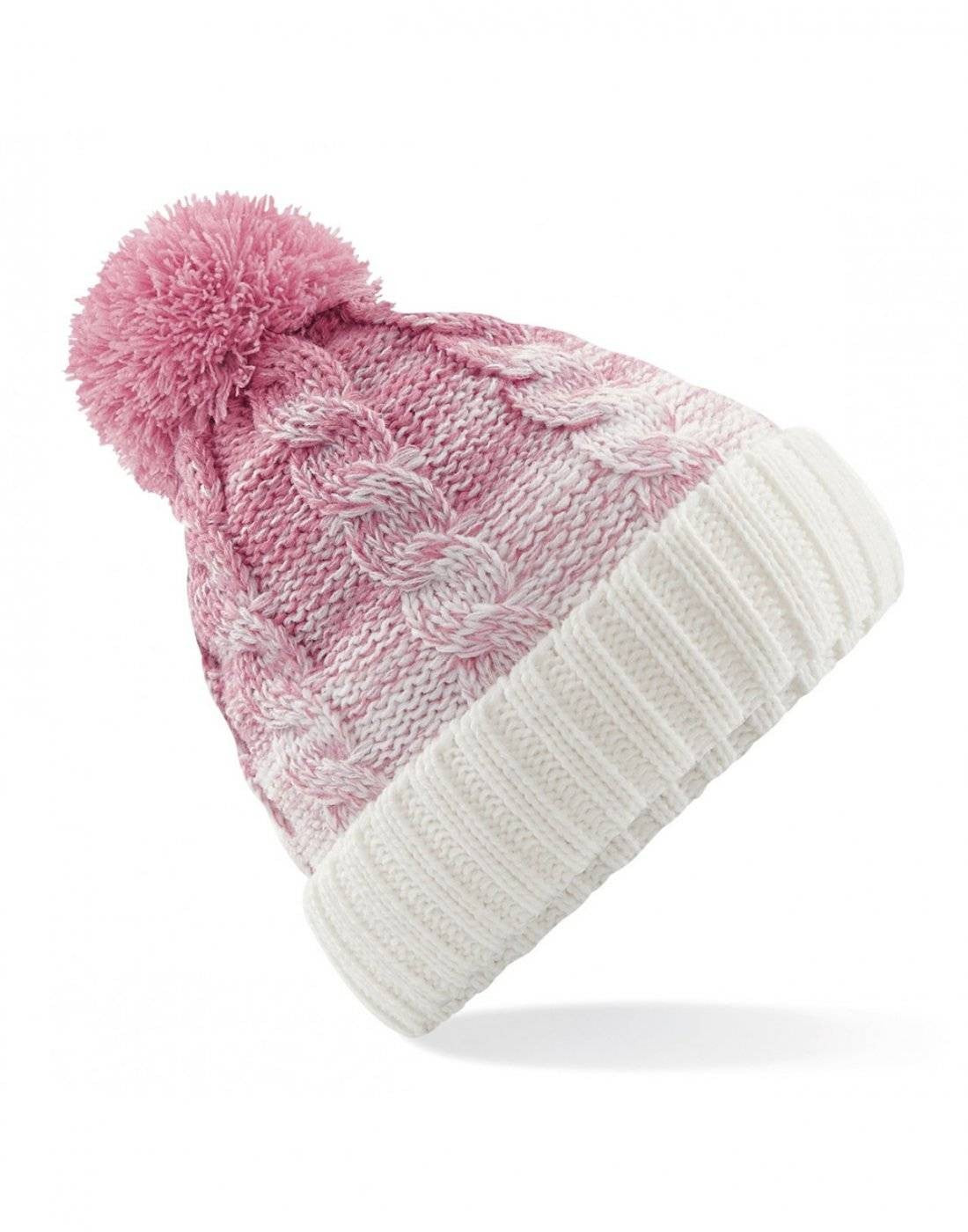 Ombre Beanie | DUSKY PINK/WHITE