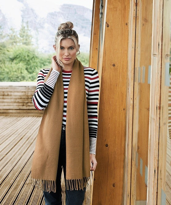 Classic Woven Scarf | BISCUIT