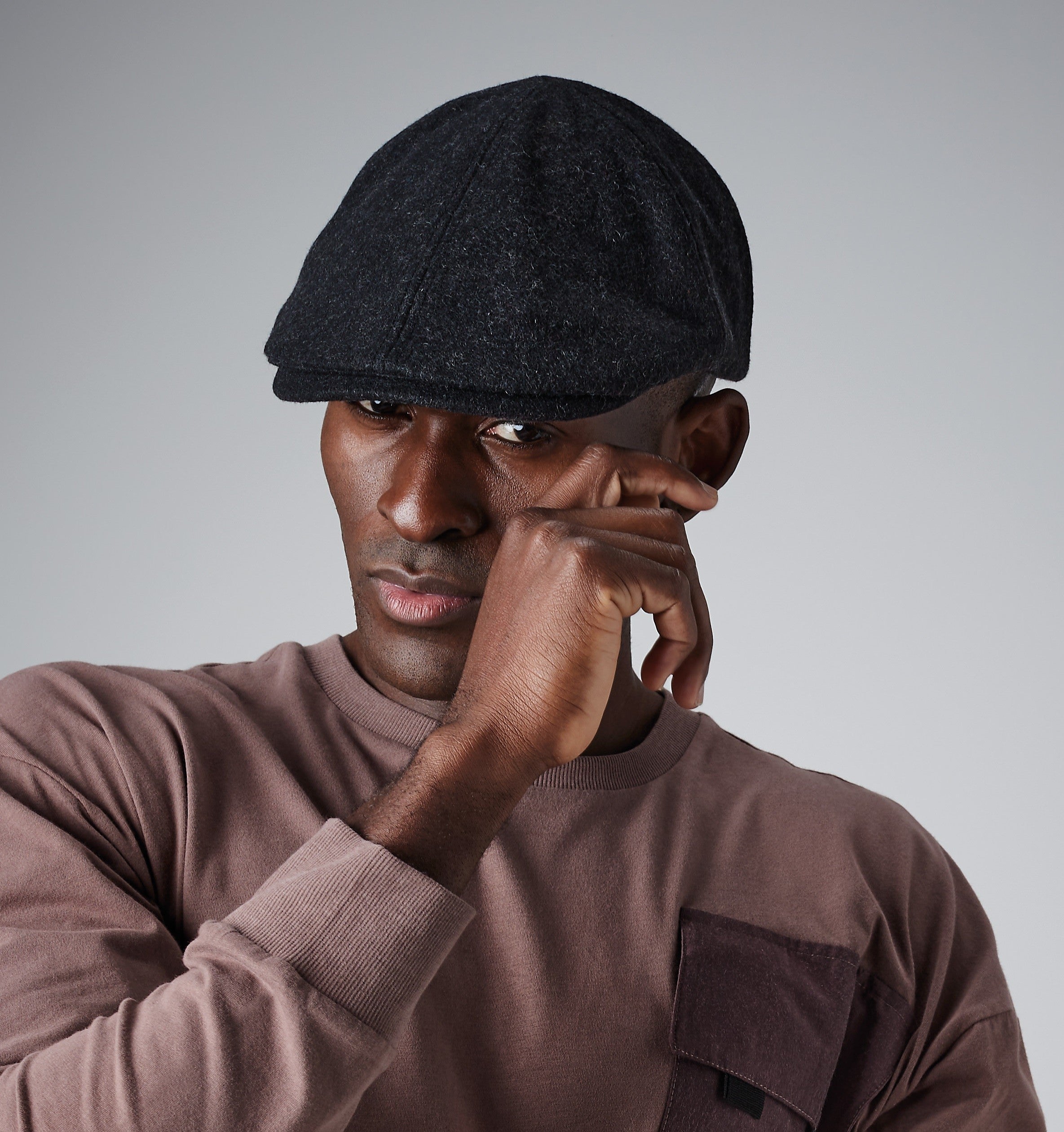 Melton Wool Ivy Cap | CHARCOAL MARL