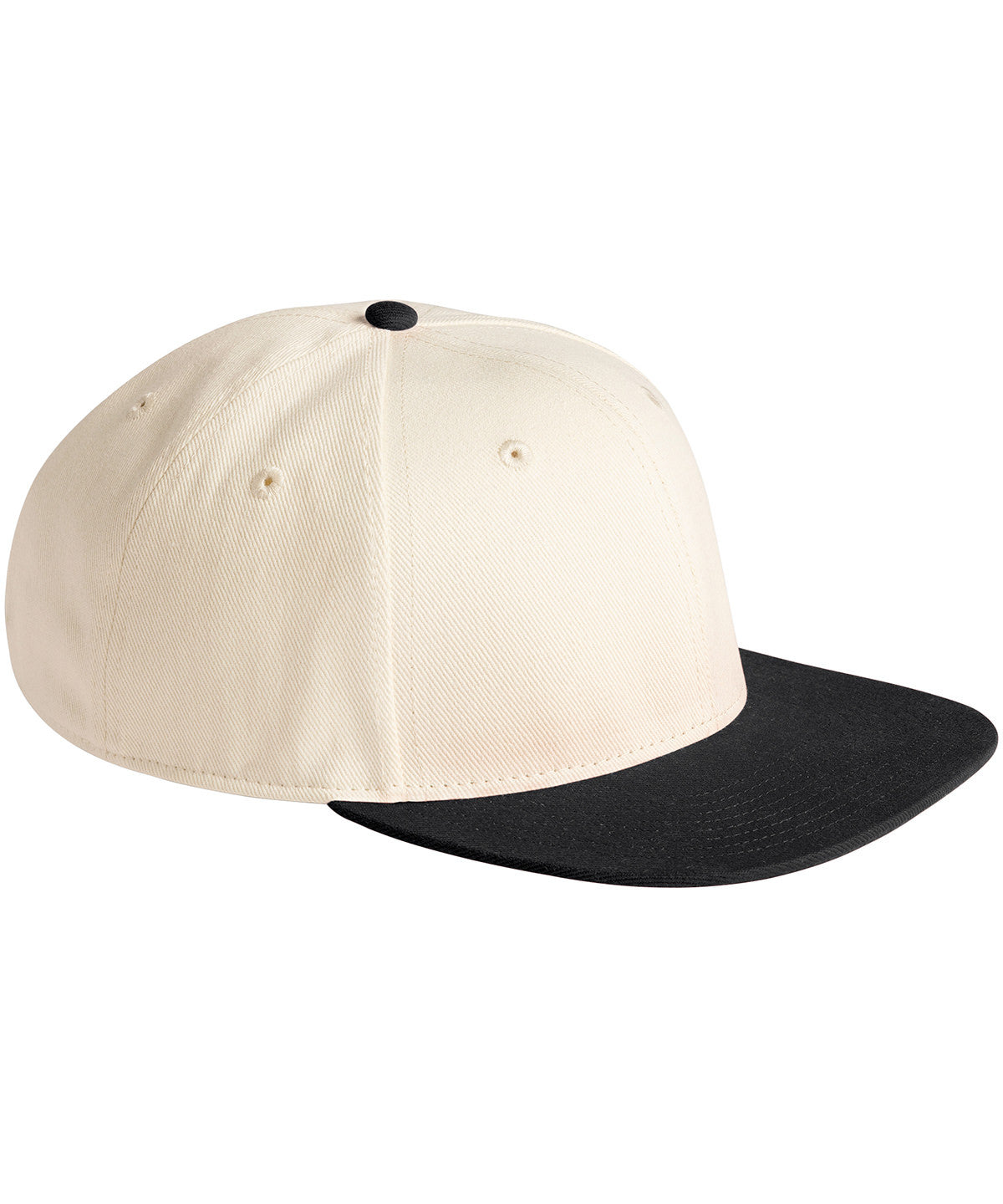 Contrast Flat Peak 6 Panel Cap | NATURAL/BLACK