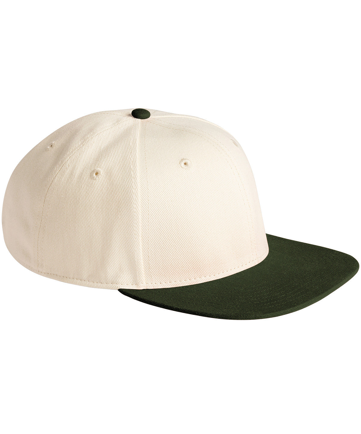 Contrast Flat Peak 6 Panel Cap | NATURAL/DARK OLIVE