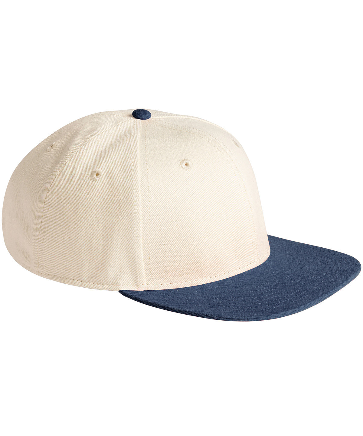 Contrast Flat Peak 6 Panel Cap | NATURAL/NAVY