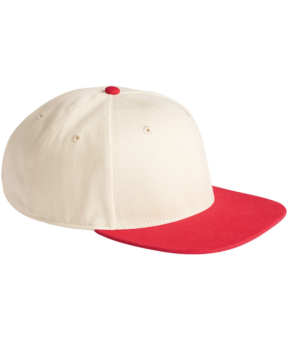 Contrast Flat Peak 6 Panel Cap | NATURAL/RED