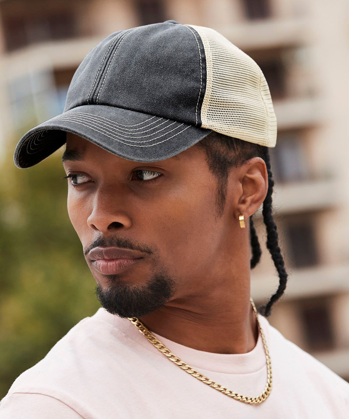 6 Panel Vintage Trucker | VINTAGE OLIVE/STONE