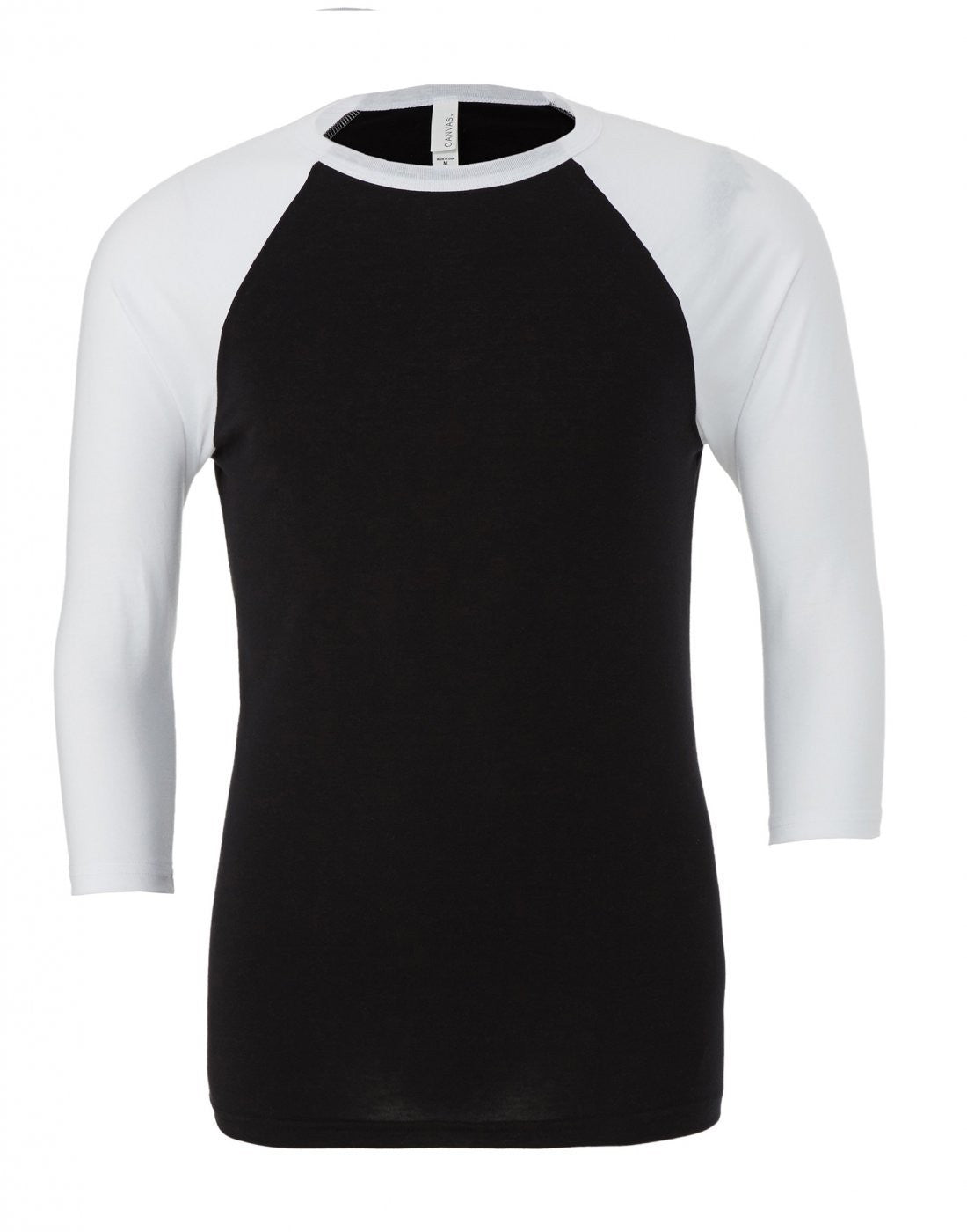 Tri-Blend 3/4 Sleeve Baseball T-Shirt | BLACK/WHITE