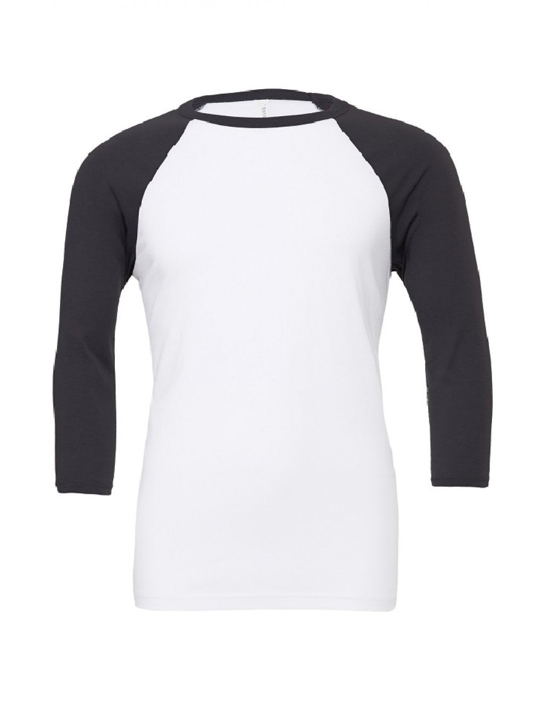 Tri-Blend 3/4 Sleeve Baseball T-Shirt | WHITE/DARK GREY