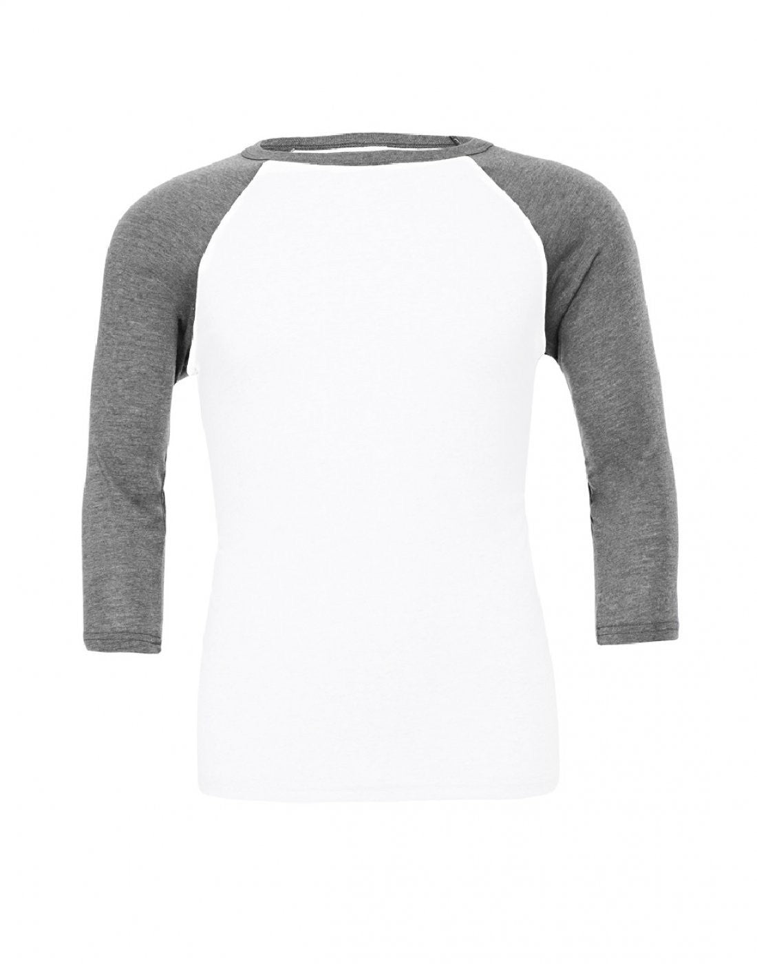 Tri-Blend 3/4 Sleeve Baseball T-Shirt | WHITE/DEEP HEATHER