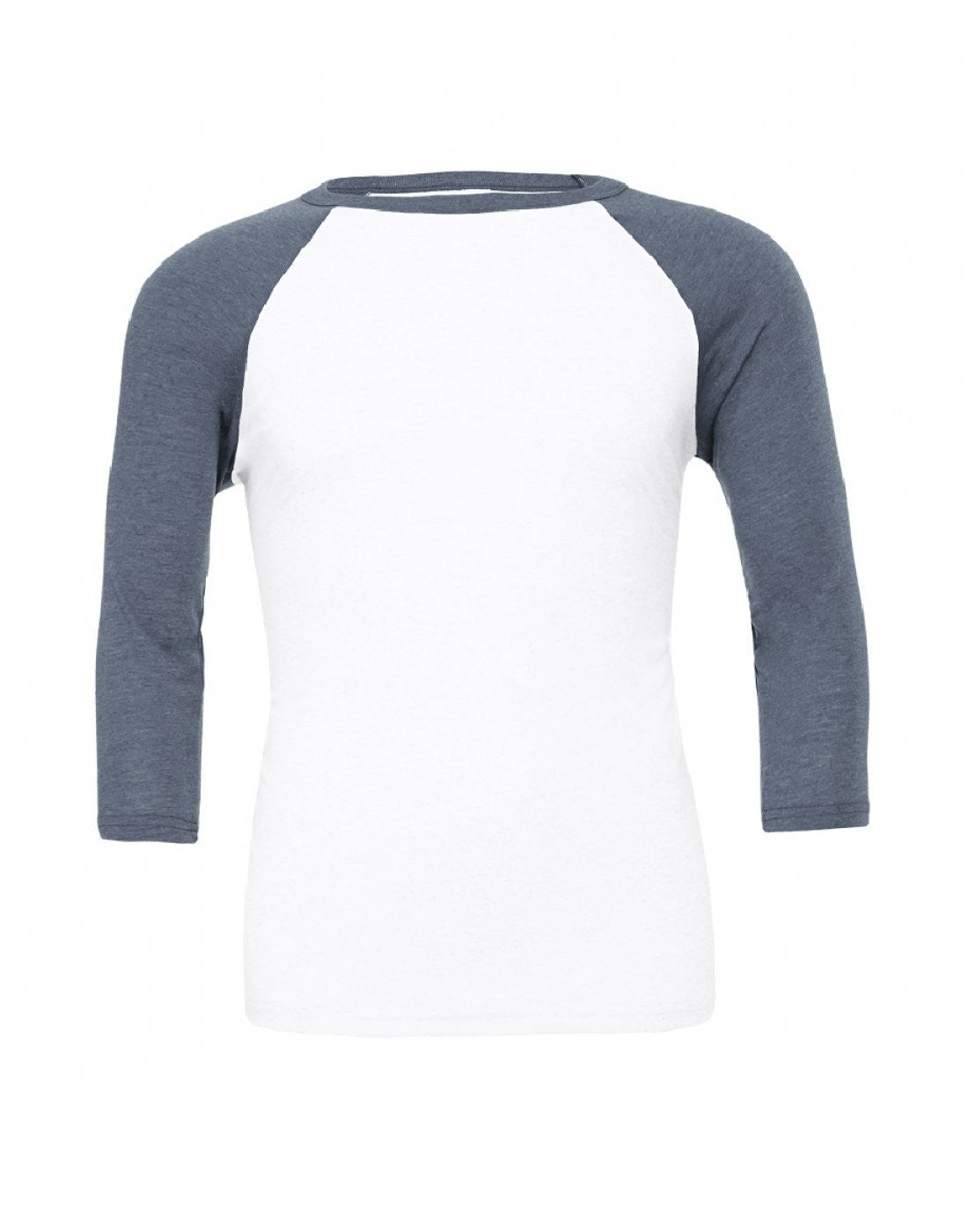 Tri-Blend 3/4 Sleeve Baseball T-Shirt | WHITE/DEMIN