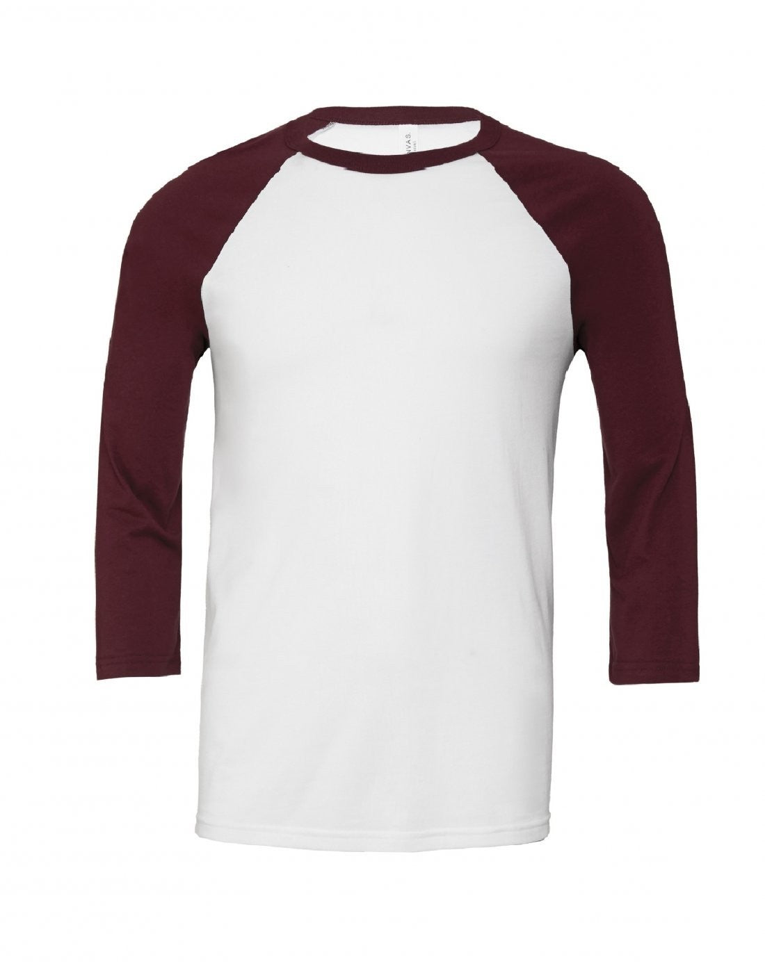 Tri-Blend 3/4 Sleeve Baseball T-Shirt | WHITE/MAROON