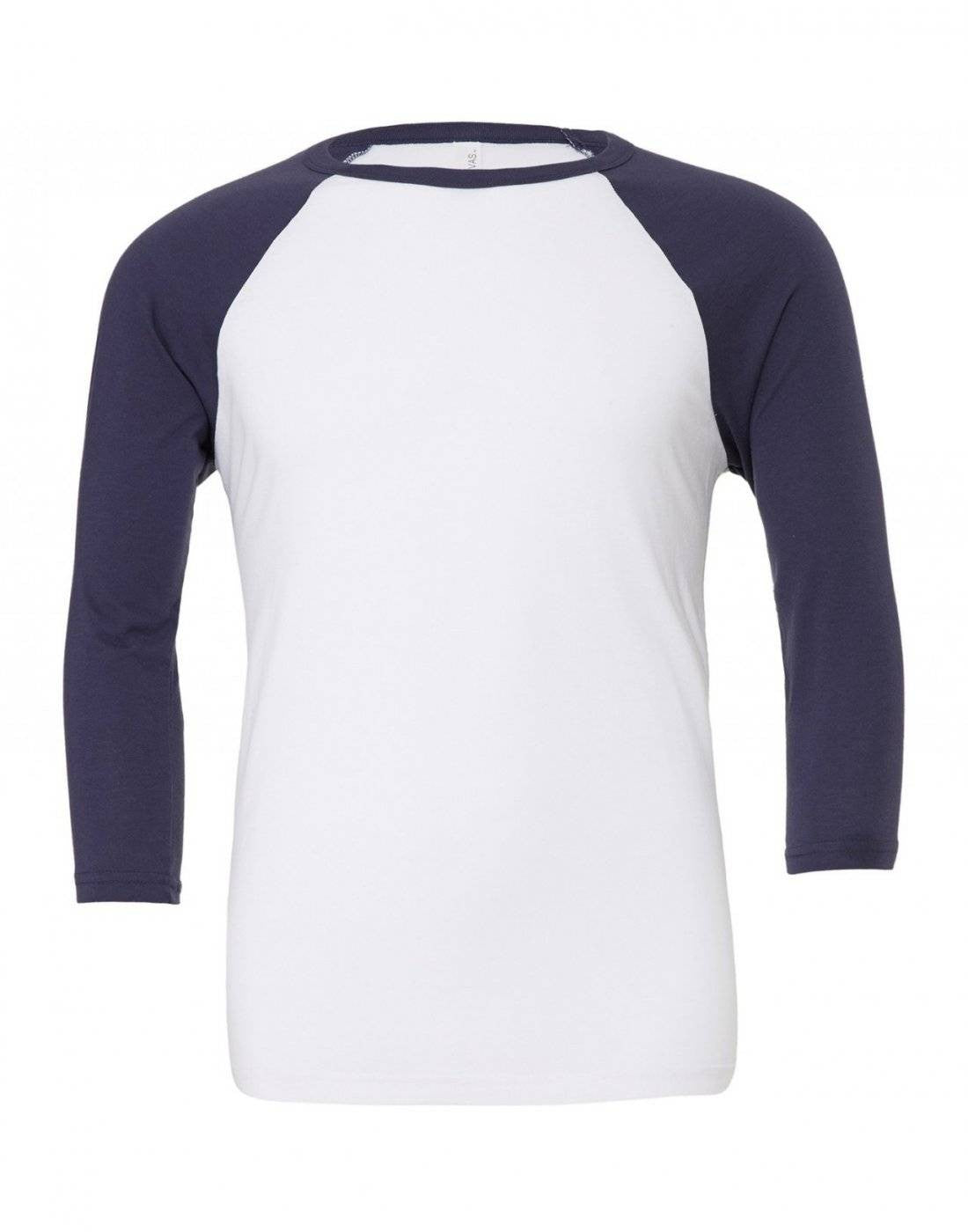 Tri-Blend 3/4 Sleeve Baseball T-Shirt | WHITE/NAVY