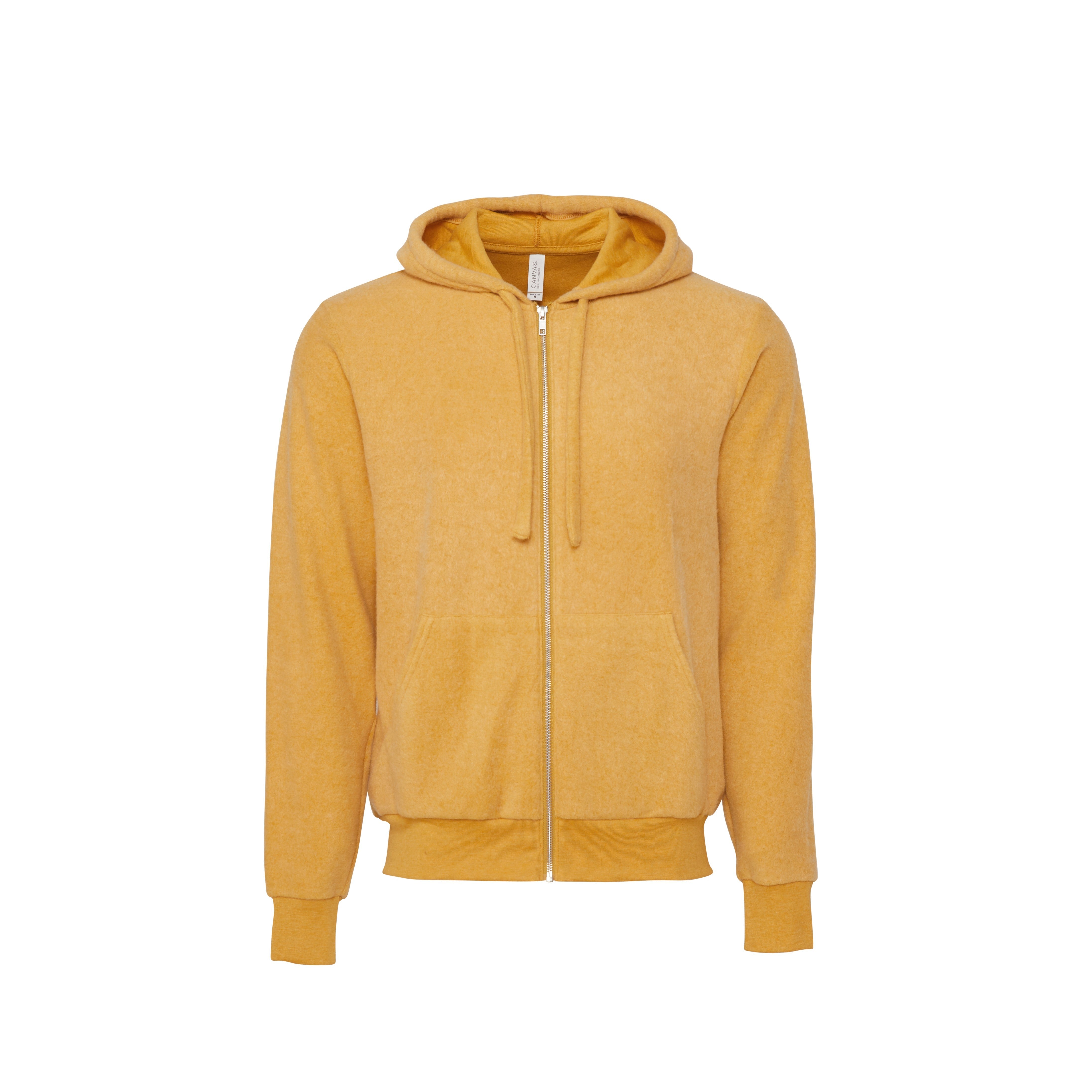 Unisex Sueded Fleece Full-Zip Hoodie | HEATHER MUSTARD