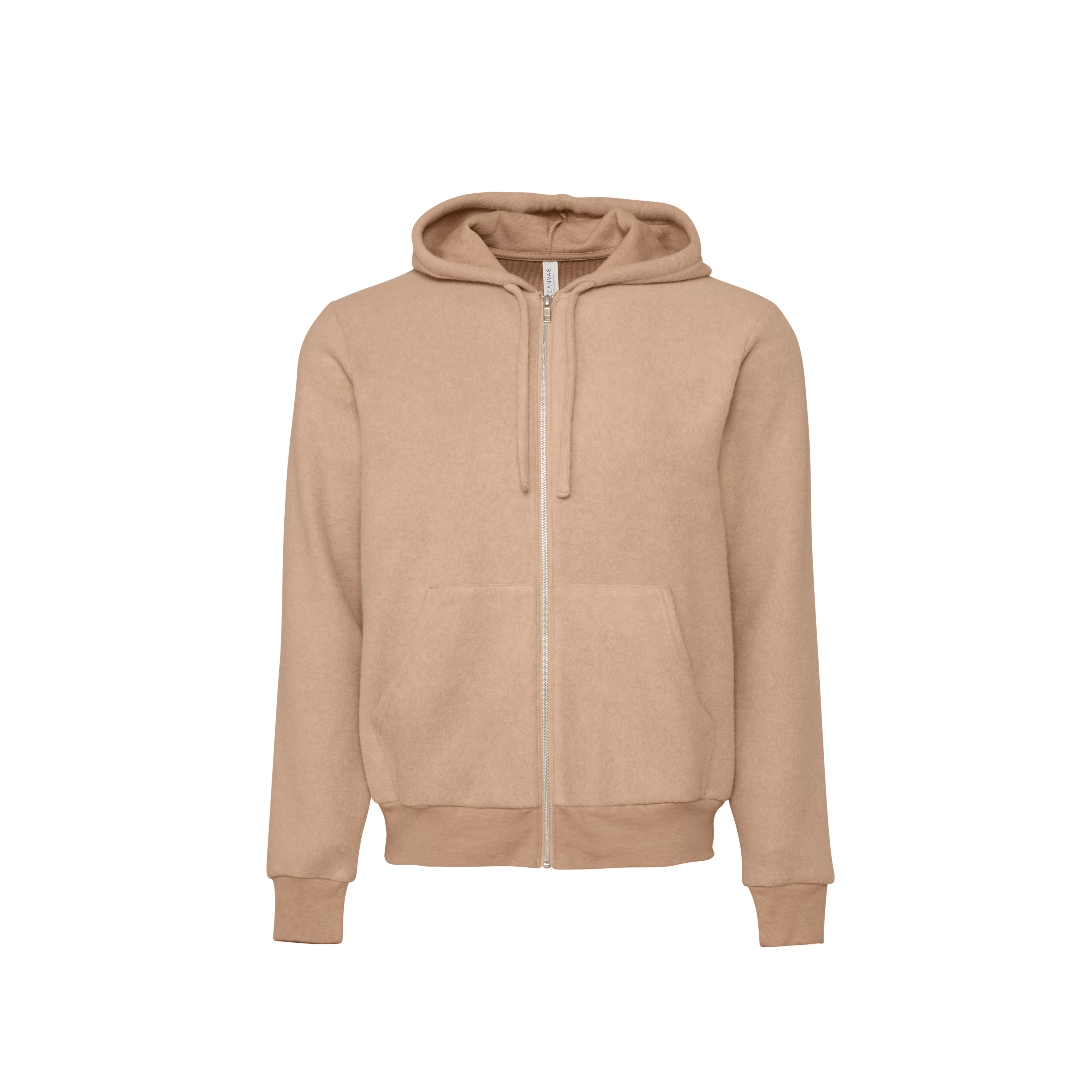 Unisex Sueded Fleece Full-Zip Hoodie | HEATHER OATMEAL