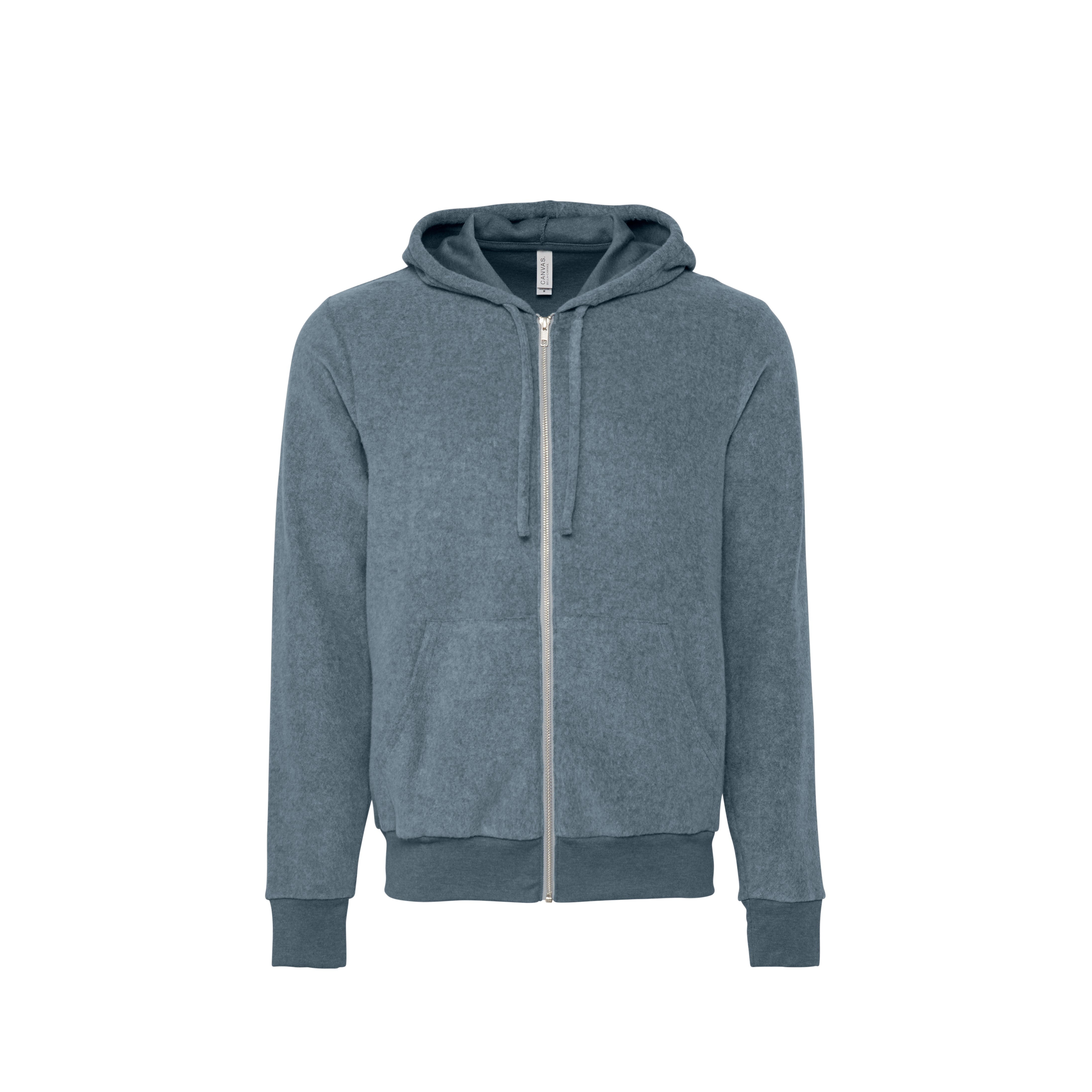 Unisex Sueded Fleece Full-Zip Hoodie | HEATHER SLATE