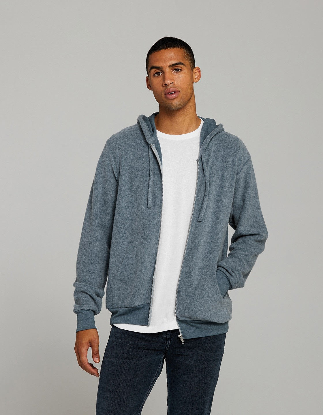 Unisex Sueded Fleece Full-Zip Hoodie | HEATHER OATMEAL