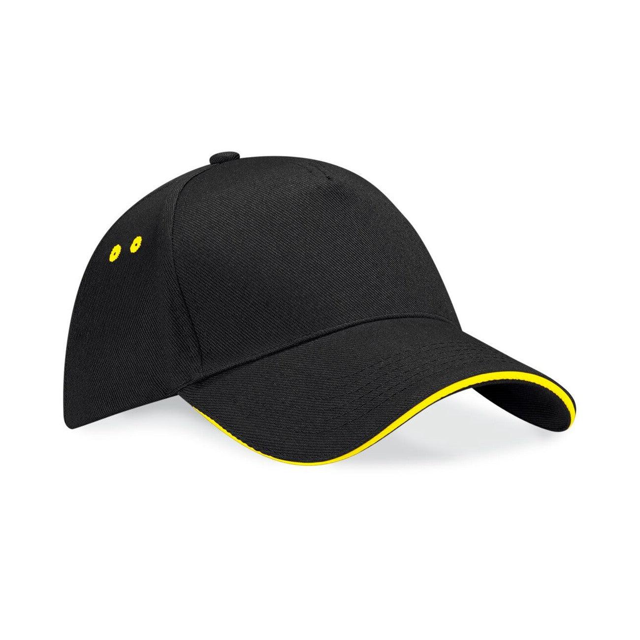 Ultimate 5 Panel Contrast Cap Sandwich Peak | BLACK/YELLOW