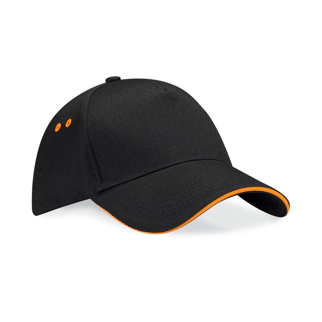 Ultimate 5 Panel Contrast Cap Sandwich Peak | BLACK/ORANGE