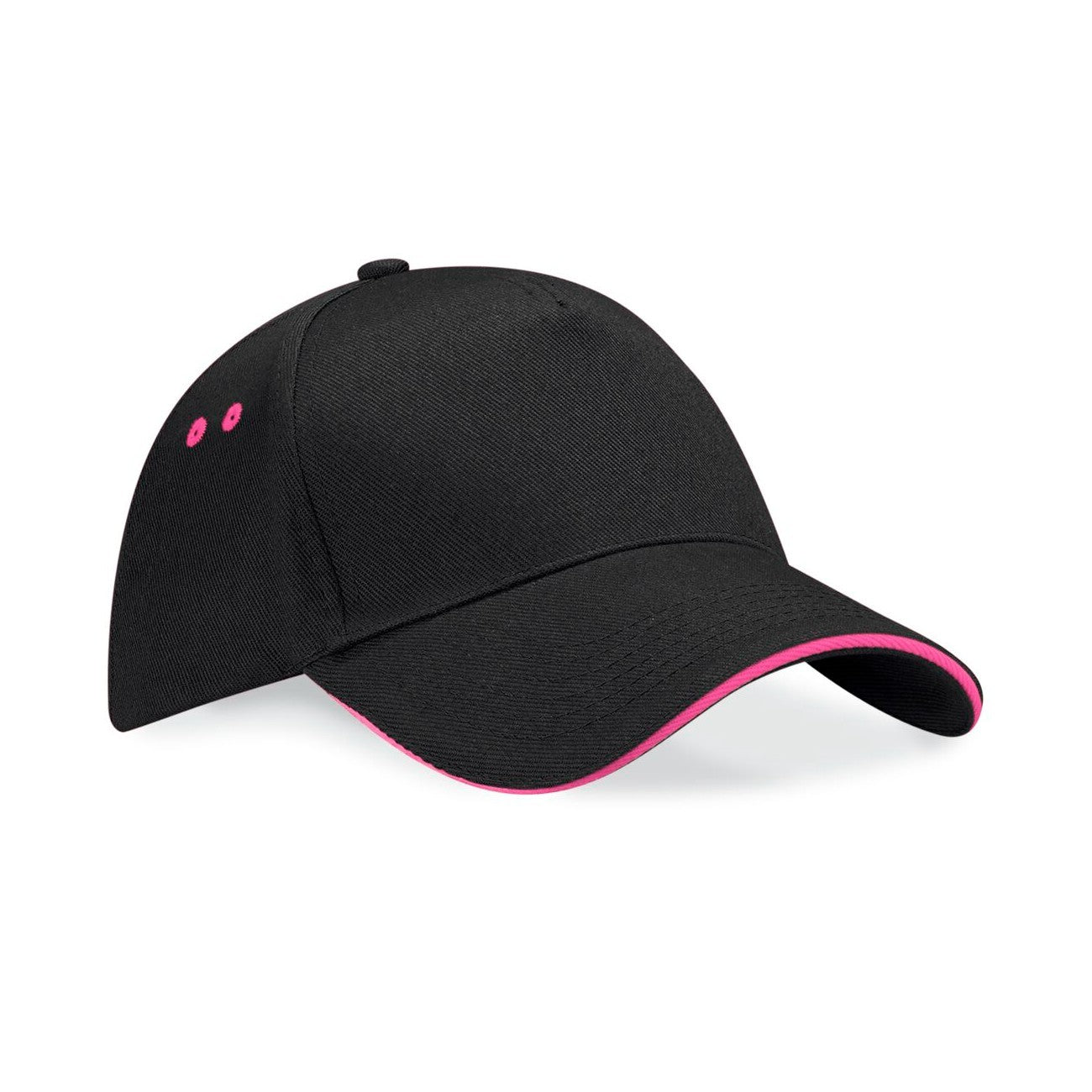 Ultimate 5 Panel Contrast Cap Sandwich Peak | BLACK/FUCHSIA
