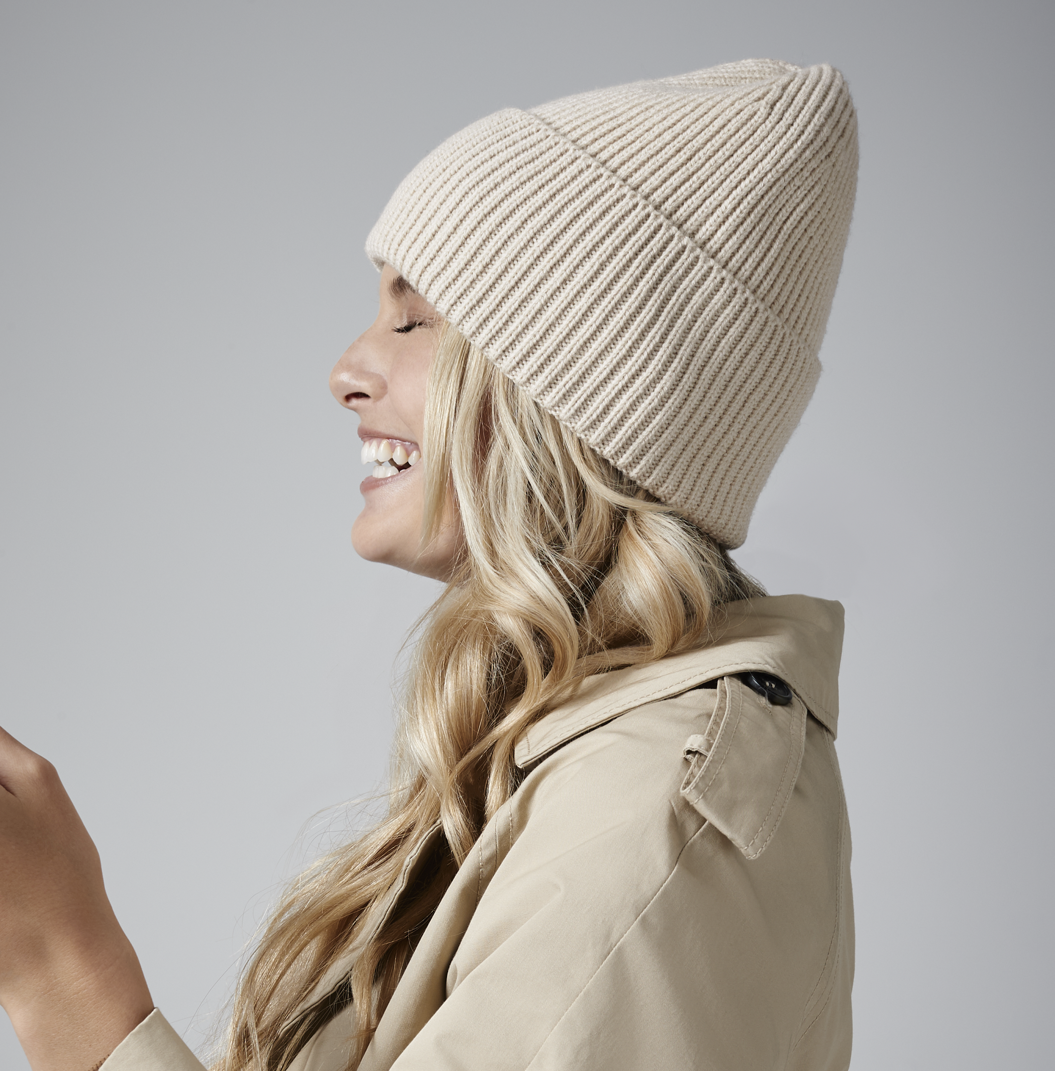 Oversized Cuffed Beanie | LIGHT GREY