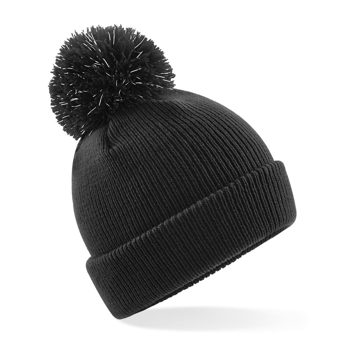 Junior Reflective Bobble Beanie | BLACK