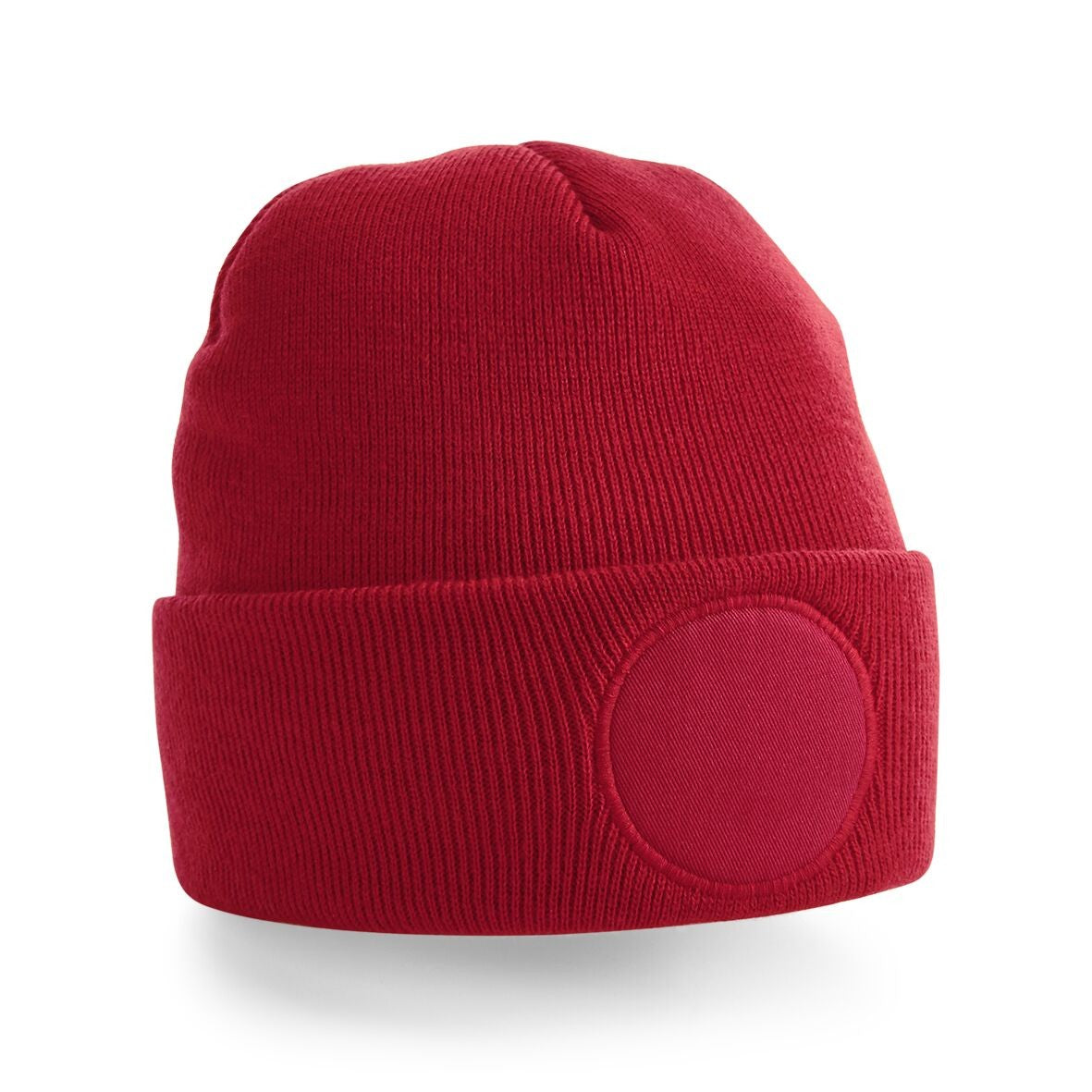 Circular Patch Beanie | CLASSIC RED