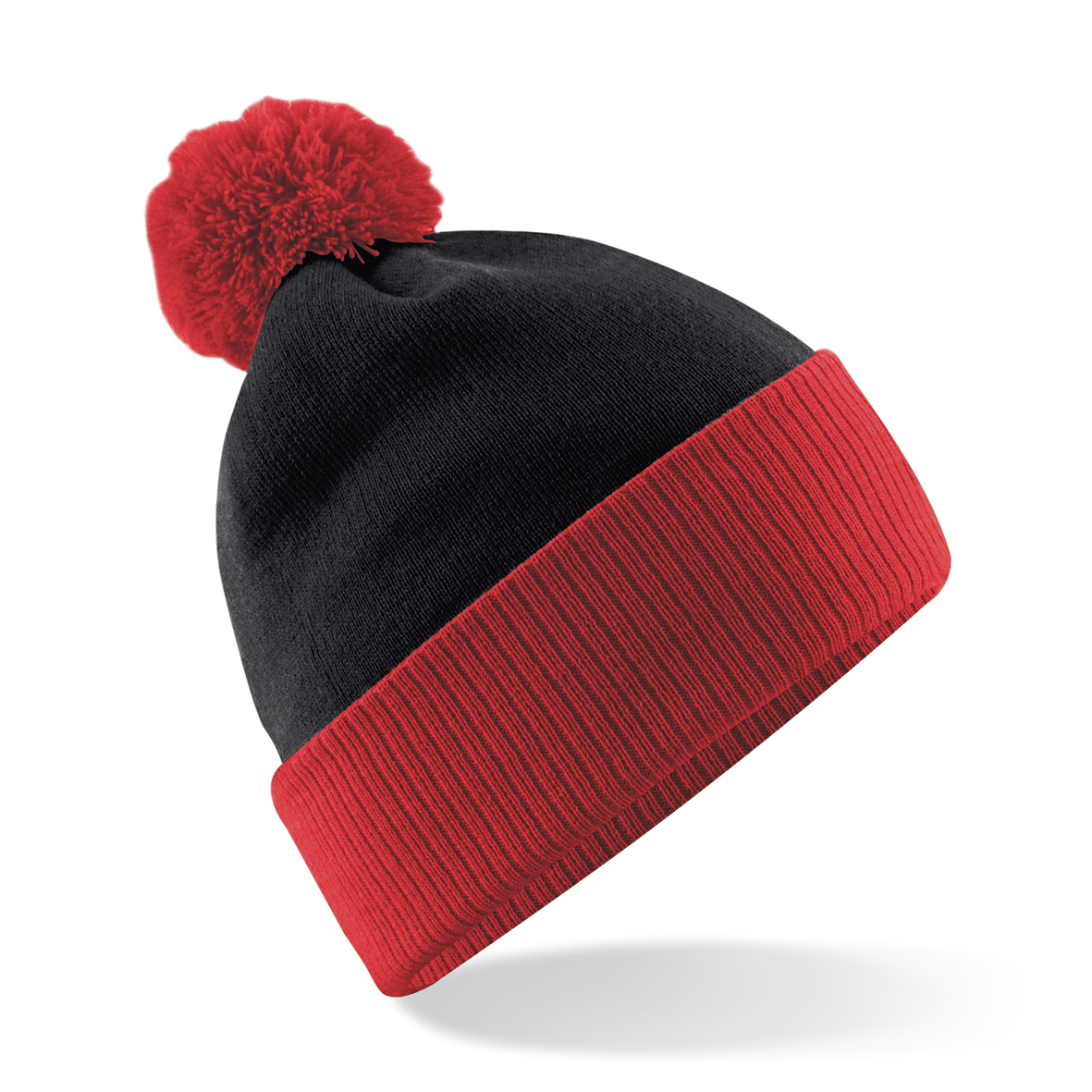 Snowstar Two-Tone Beanie | BLACK/BRIGHT RED