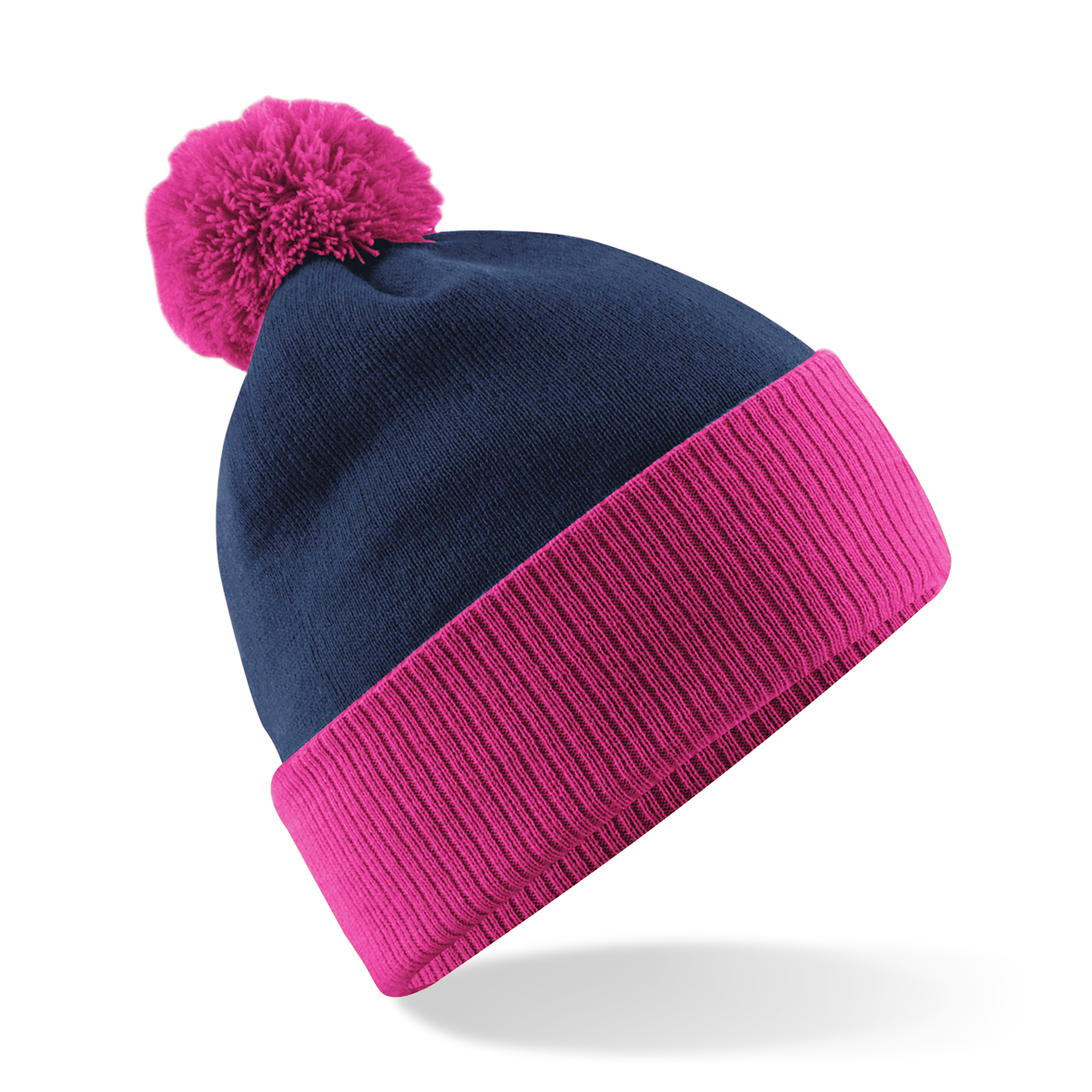 Snowstar Two-Tone Beanie | FRENCH NAVY/FUCHSIA