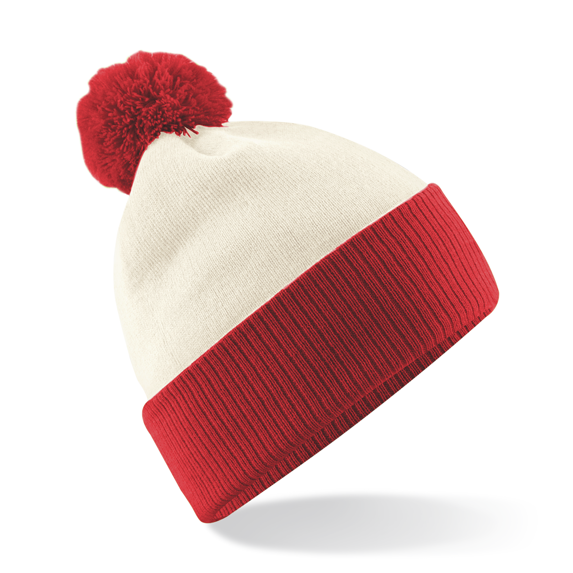 Snowstar Two-Tone Beanie | OFF WHITE/RED