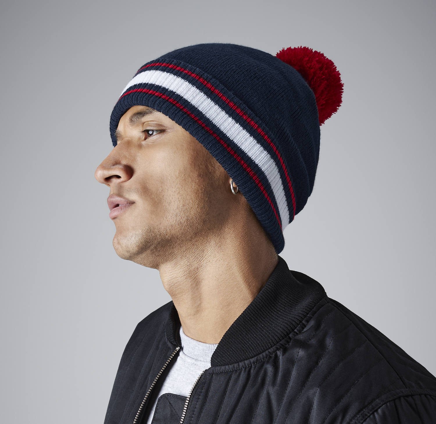 Beechfield Stadium Beanie | CLASSIC RED/WHITE