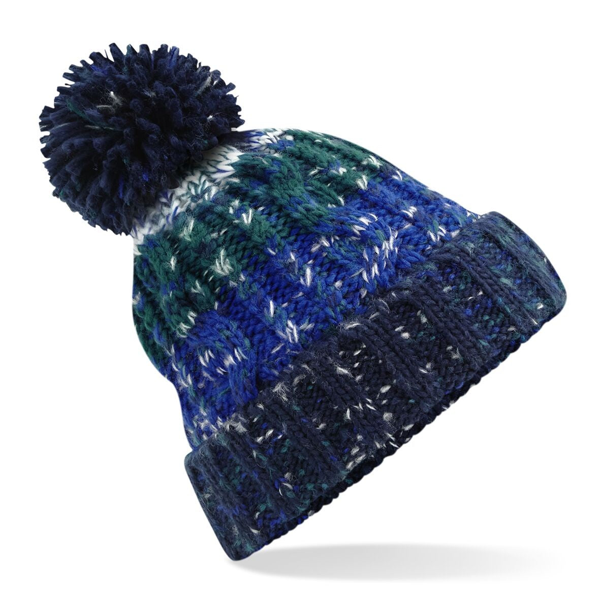 Corkscrew Pom Pom Beanie | ALPINE BLUES