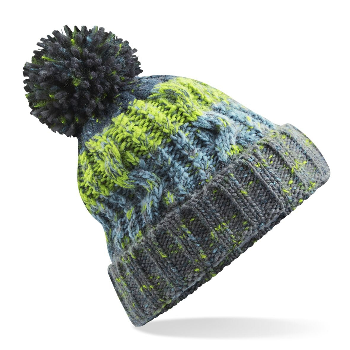Corkscrew Pom Pom Beanie | ELECTRIC GREY