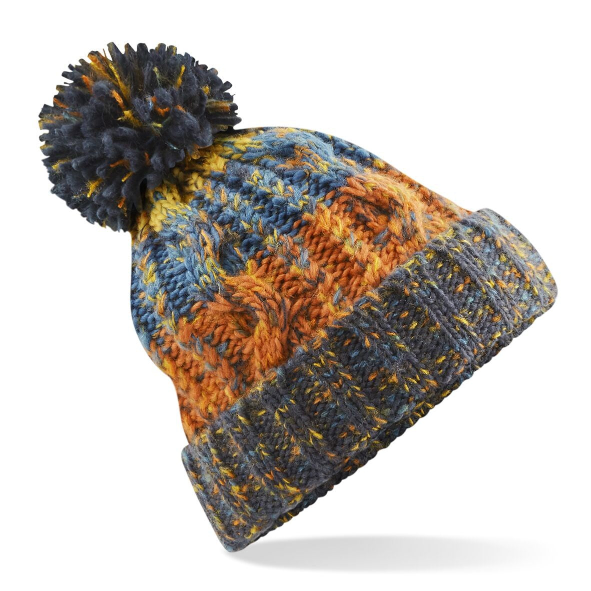 Corkscrew Pom Pom Beanie | RETRO BLUE