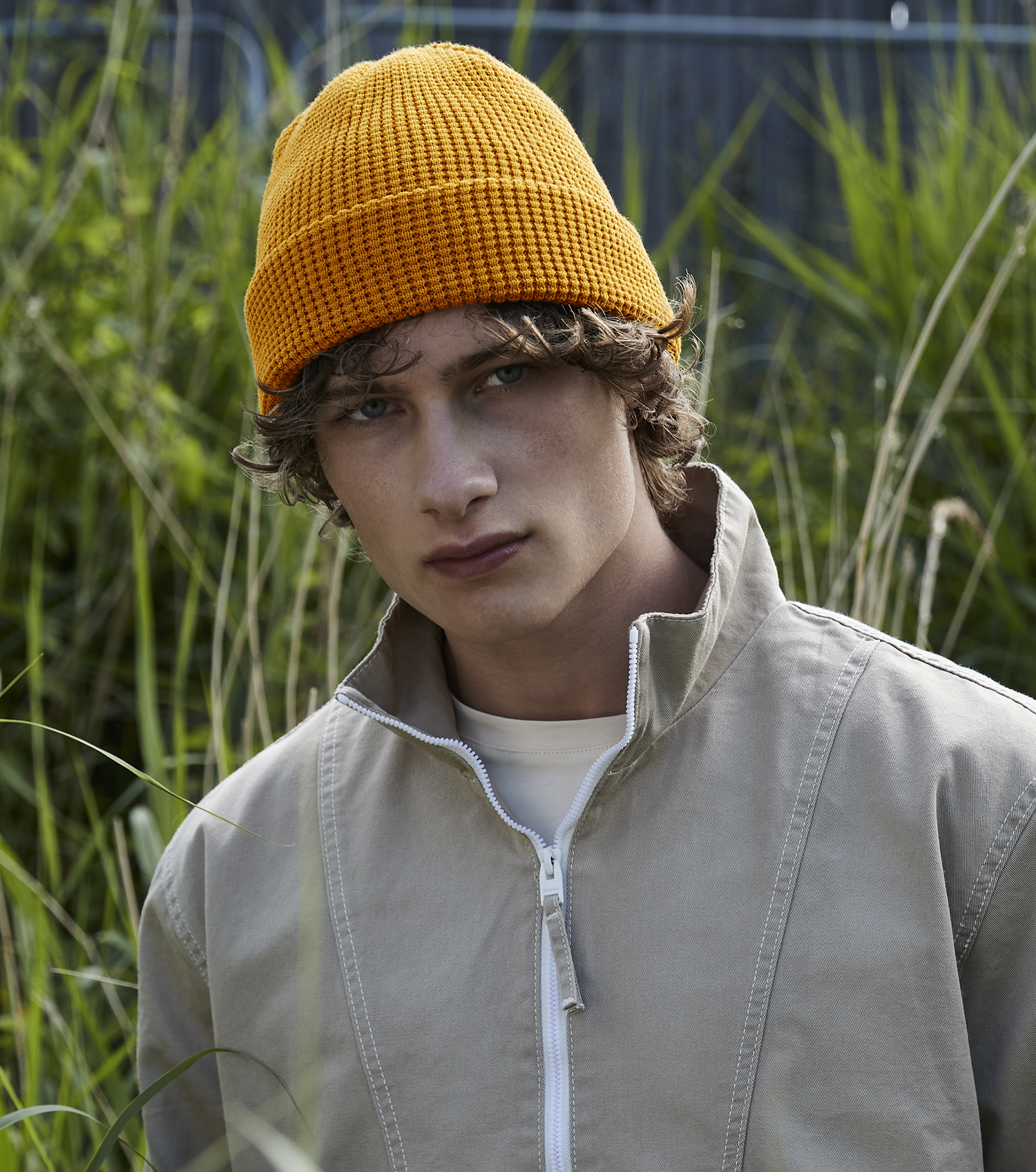 Organic Cotton Waffle Beanie | OLIVE GREEN