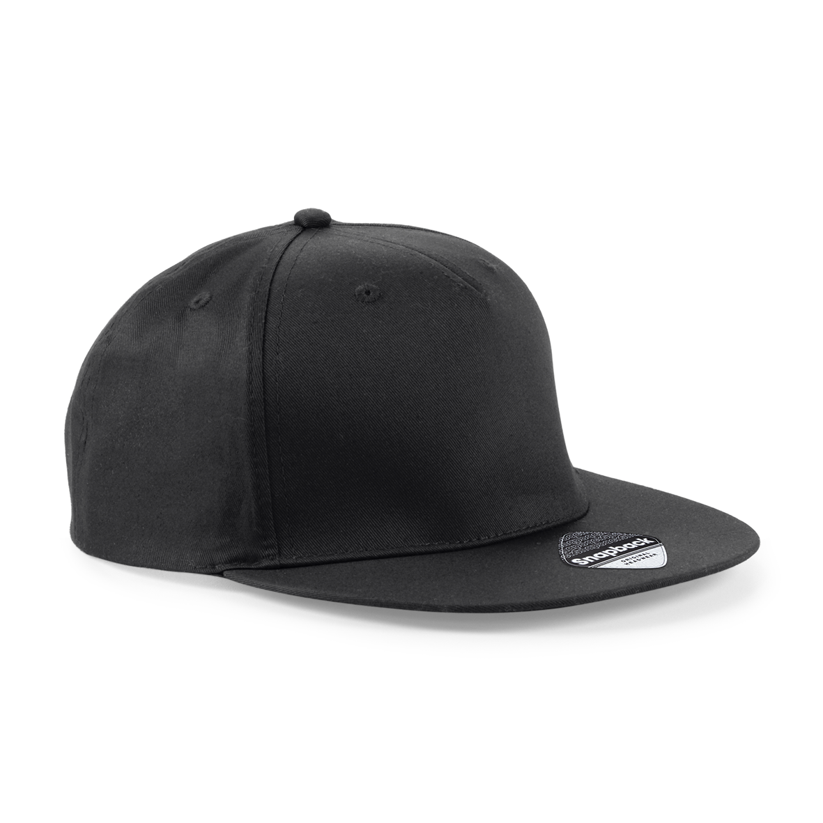 5 Panel Snapback Rapper Cap | BLACK