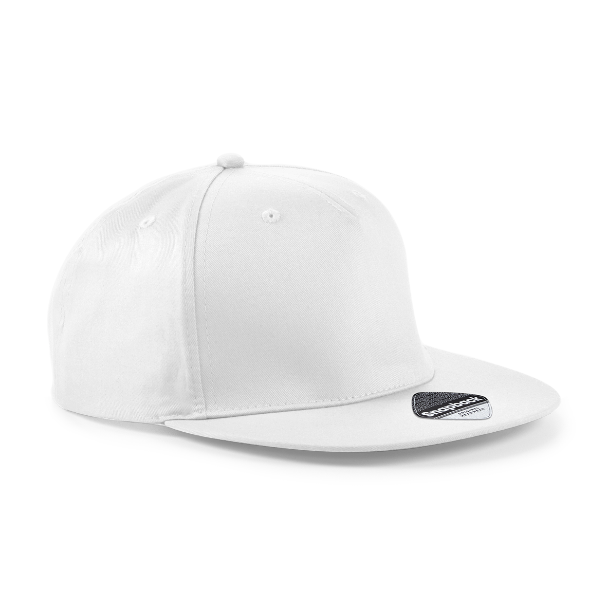 5 Panel Snapback Rapper Cap | WHITE